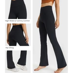 Objet D'art tummy control drk gray fit/flare yoga pants.  Sz Med. Org $48 💥DEAL